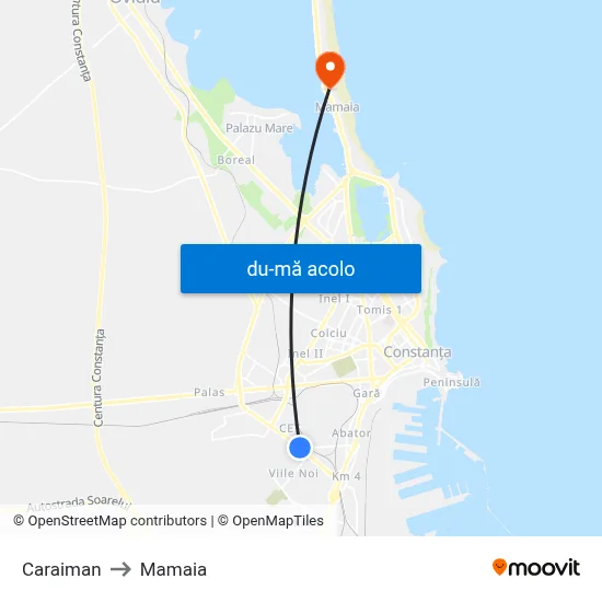 Harta de Caraiman către Mamaia