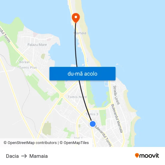 Harta de Dacia către Mamaia