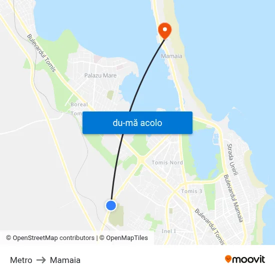 Harta de Metro către Mamaia