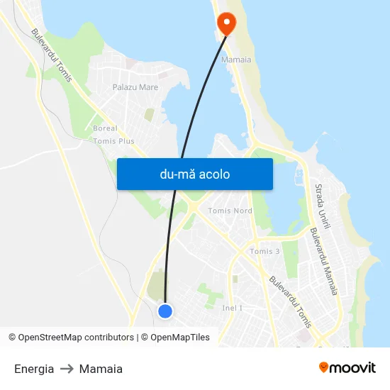 Harta de Energia către Mamaia