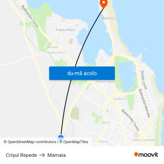 Harta de Crișul Repede către Mamaia