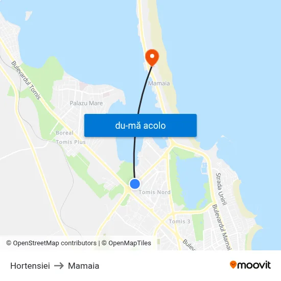 Harta de Hortensiei către Mamaia