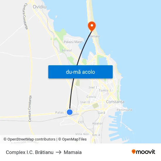 Harta de Complex I.C. Brătianu către Mamaia