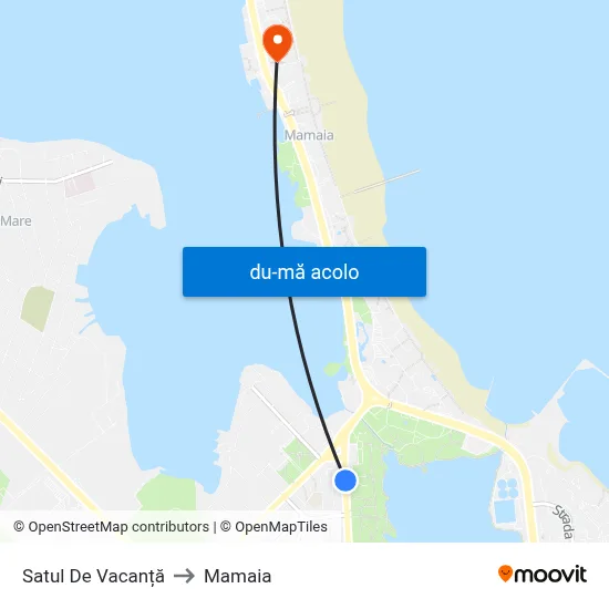 Harta de Satul De Vacanță către Mamaia