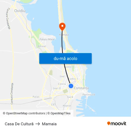 Harta de Casa De Cultură către Mamaia
