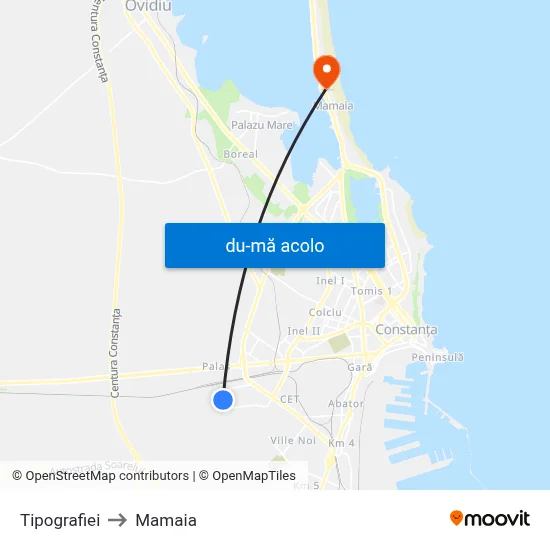 Harta de Tipografiei către Mamaia