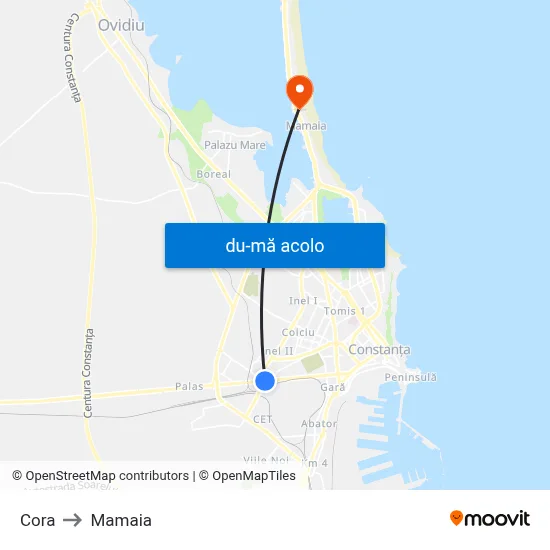 Harta de Cora către Mamaia