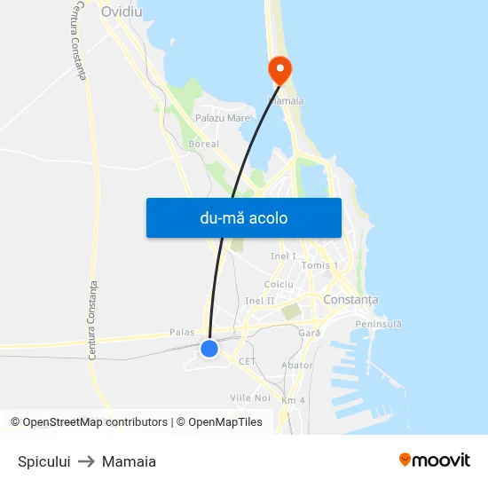 Harta de Spicului către Mamaia