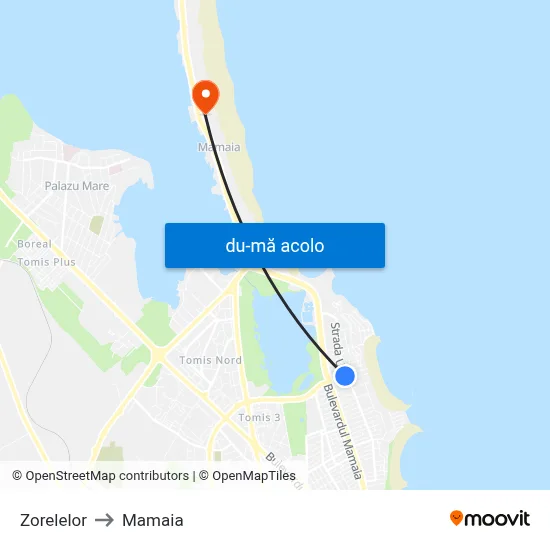 Harta de Zorelelor către Mamaia