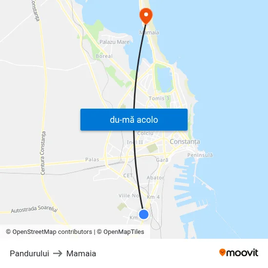 Harta de Pandurului către Mamaia