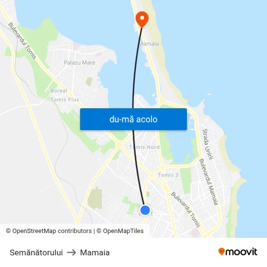 Harta de Semănătorului către Mamaia