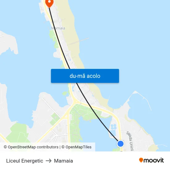 Harta de Liceul Energetic către Mamaia