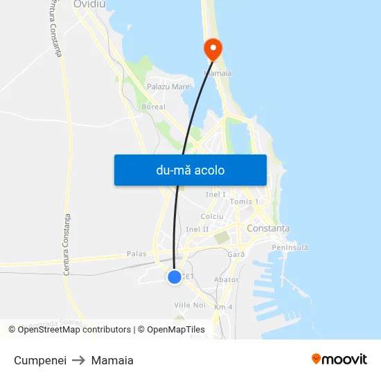 Harta de Cumpenei către Mamaia