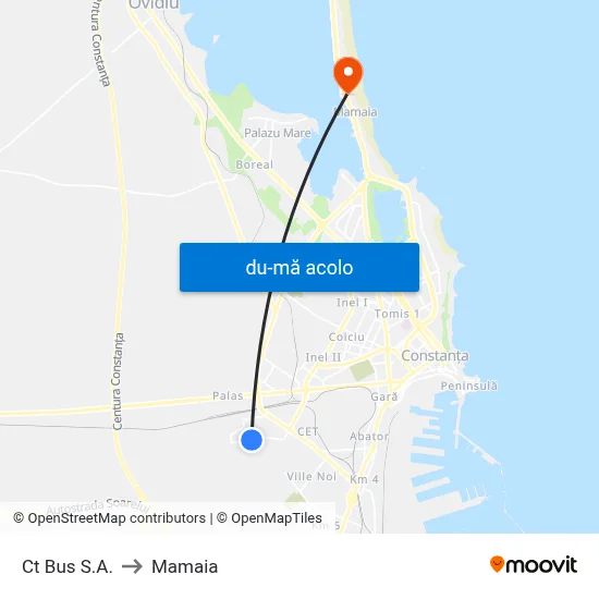 Harta de Ct Bus S.A. către Mamaia