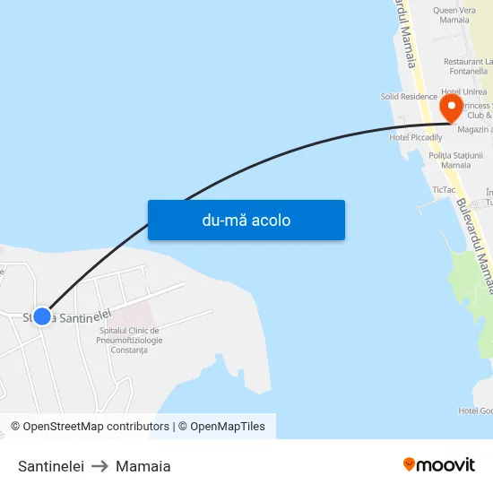 Harta de Santinelei către Mamaia