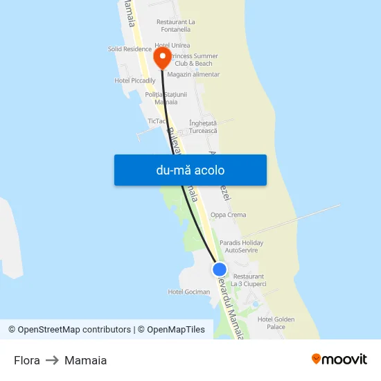 Harta de Flora către Mamaia