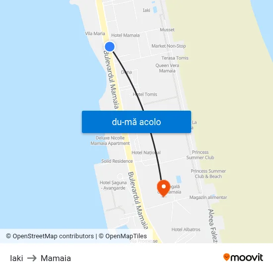 Harta de Iaki către Mamaia