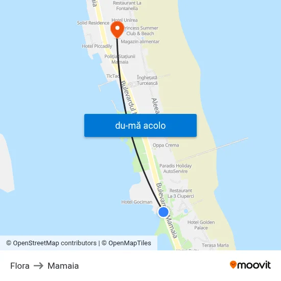 Harta de Flora către Mamaia