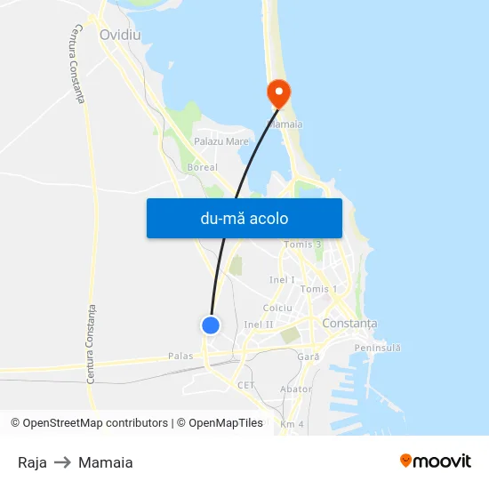 Harta de Raja către Mamaia