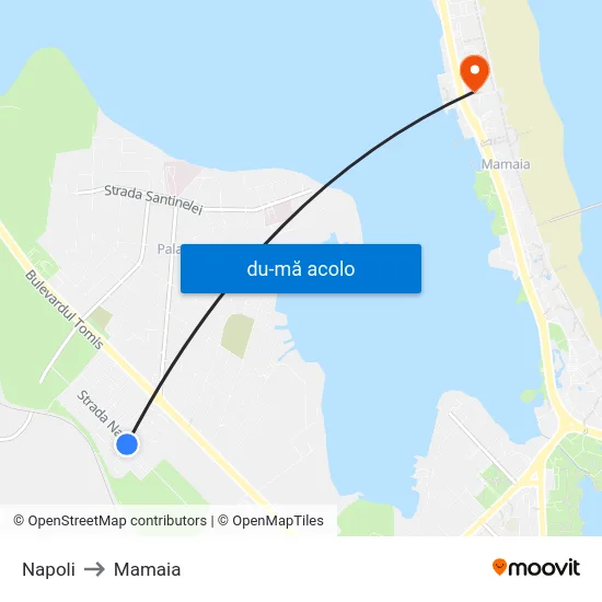 Harta de Napoli către Mamaia