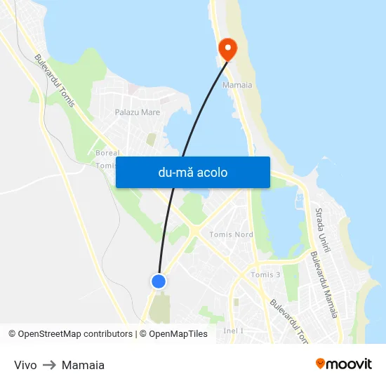 Harta de Vivo către Mamaia
