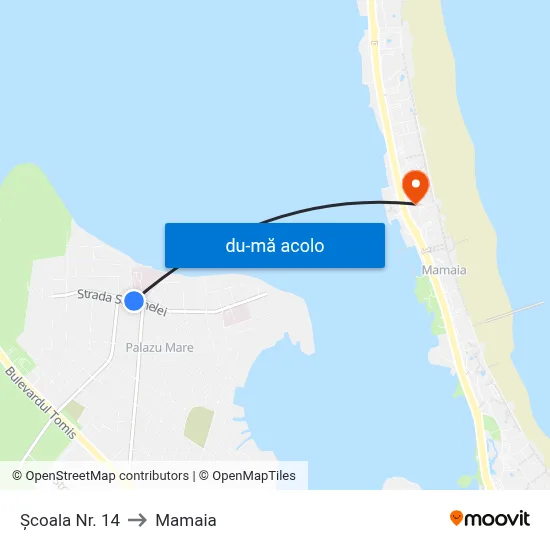 Harta de Școala Nr. 14 către Mamaia