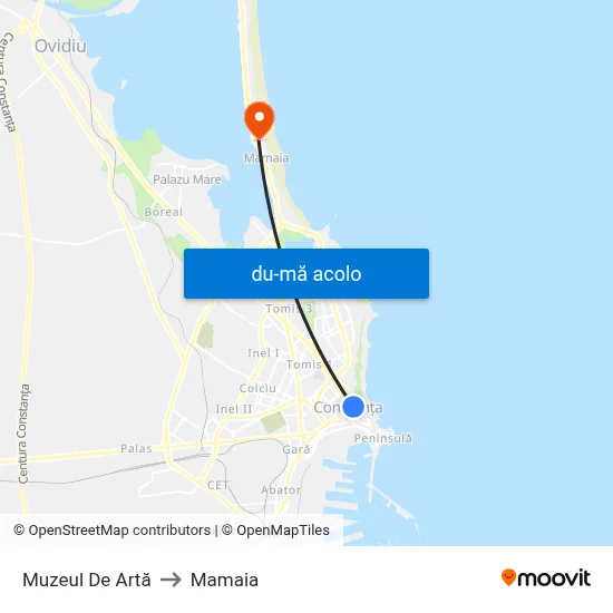 Harta de Muzeul De Artă către Mamaia