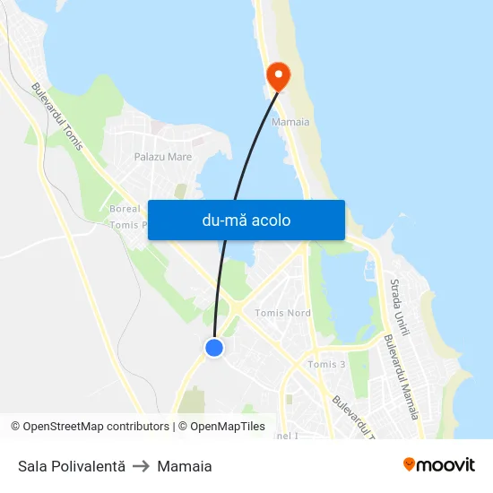 Harta de Sala Polivalentă către Mamaia