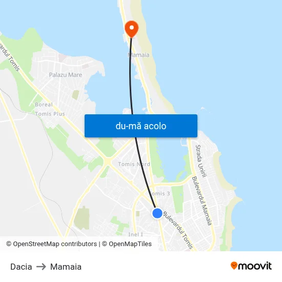 Harta de Dacia către Mamaia