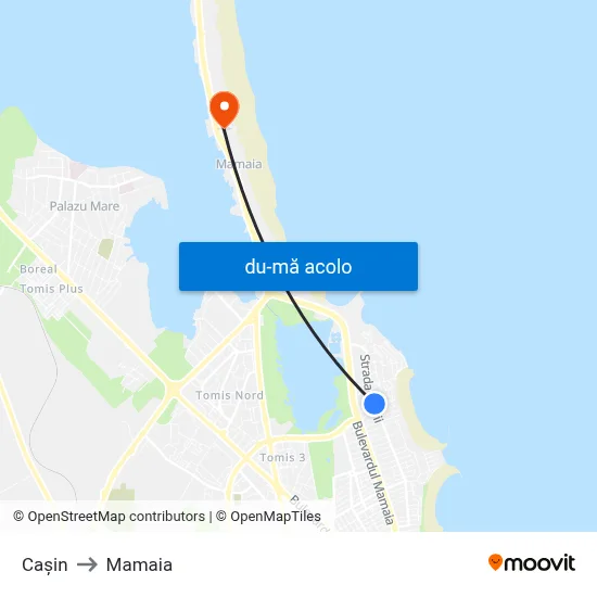 Harta de Cașin către Mamaia