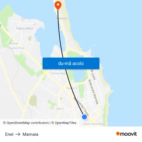 Harta de Enel către Mamaia