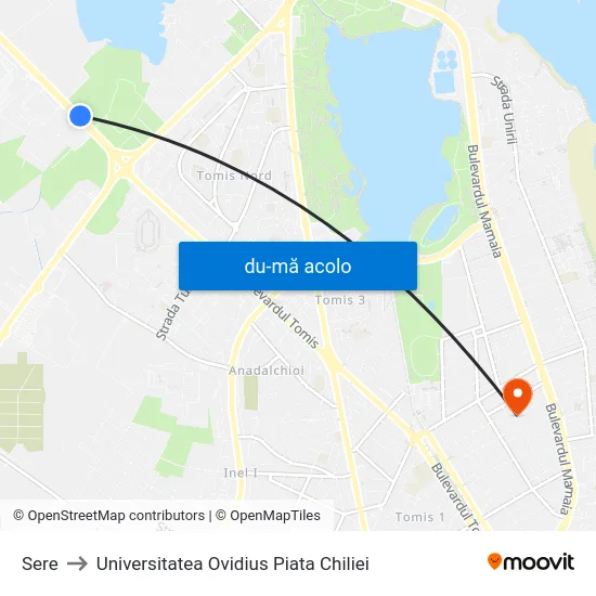 Harta de Sere către Universitatea Ovidius Piata Chiliei