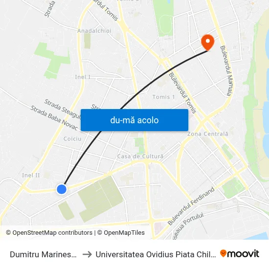 Harta de Dumitru Marinescu către Universitatea Ovidius Piata Chiliei