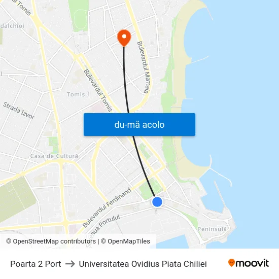 Harta de Poarta 2 Port către Universitatea Ovidius Piata Chiliei