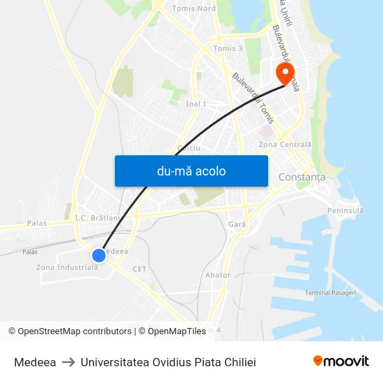 Harta de Medeea către Universitatea Ovidius Piata Chiliei