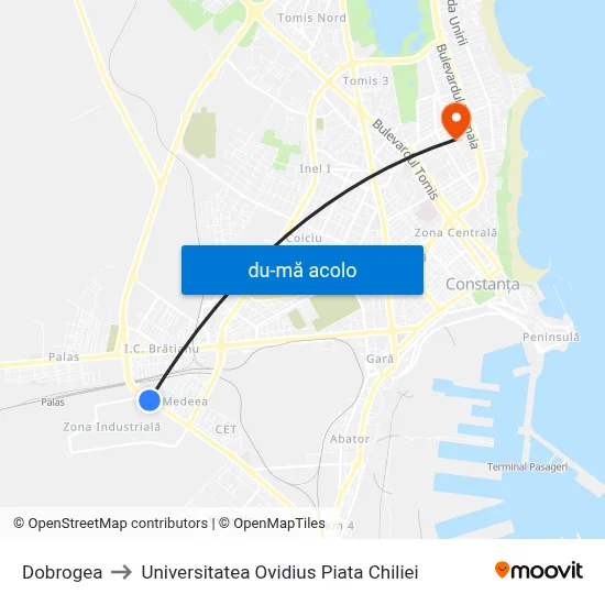 Harta de Dobrogea către Universitatea Ovidius Piata Chiliei