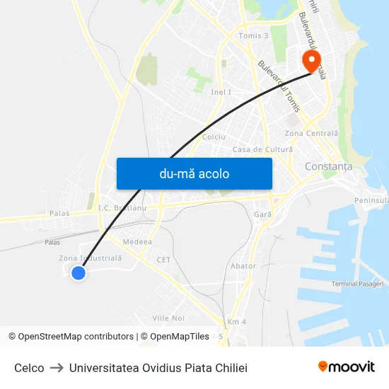 Harta de Celco către Universitatea Ovidius Piata Chiliei