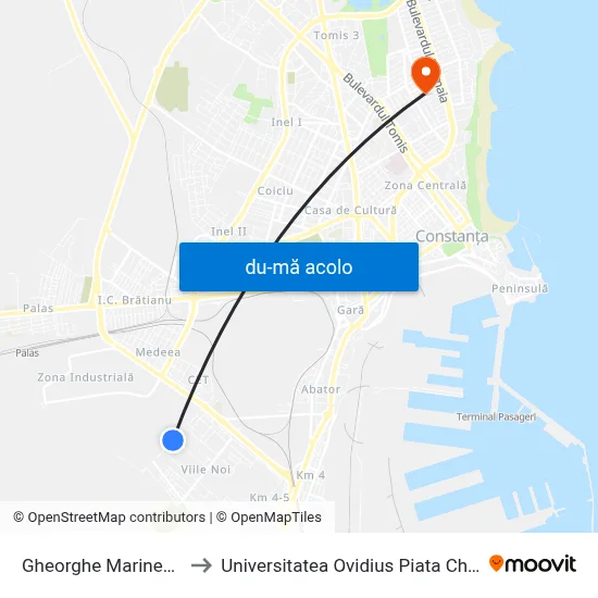 Harta de Gheorghe Marinescu către Universitatea Ovidius Piata Chiliei