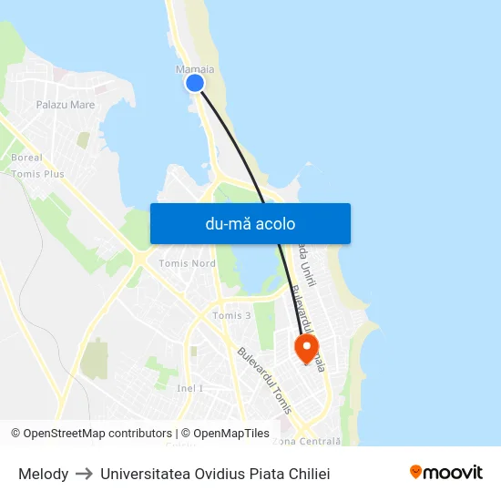 Harta de Melody către Universitatea Ovidius Piata Chiliei