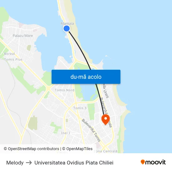 Harta de Melody către Universitatea Ovidius Piata Chiliei