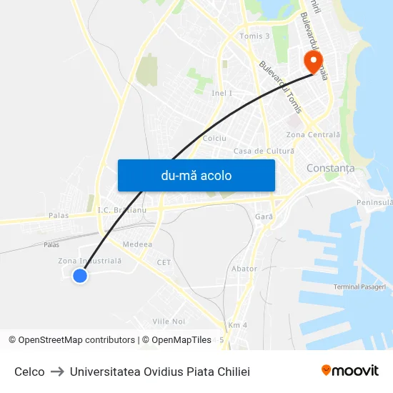 Harta de Celco către Universitatea Ovidius Piata Chiliei