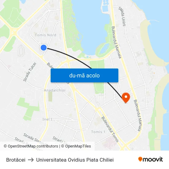 Harta de Brotăcei către Universitatea Ovidius Piata Chiliei