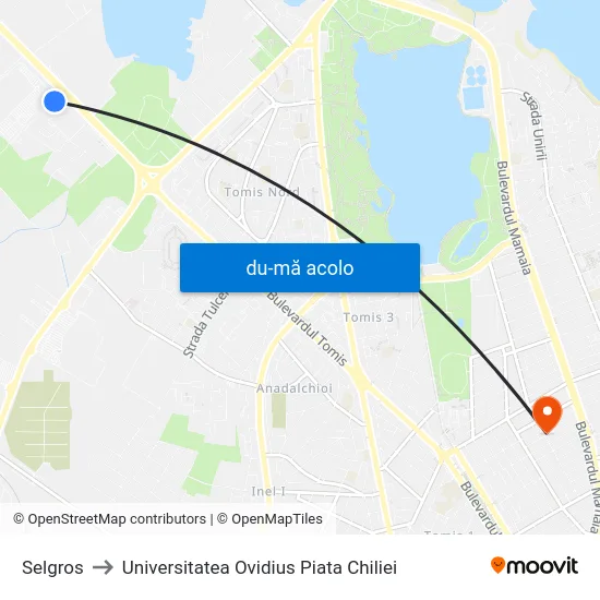 Harta de Selgros către Universitatea Ovidius Piata Chiliei