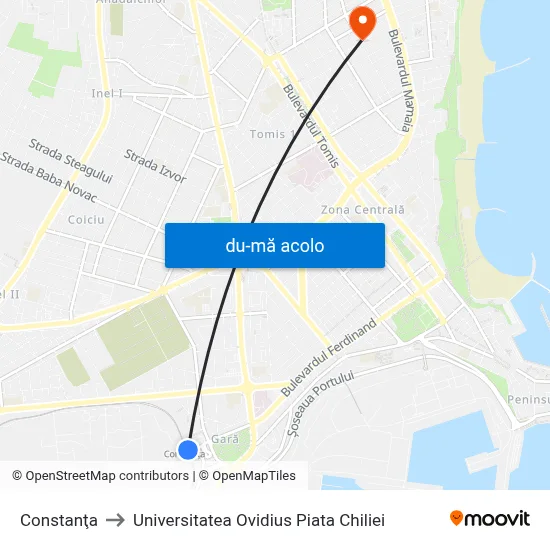 Harta de Constanţa către Universitatea Ovidius Piata Chiliei