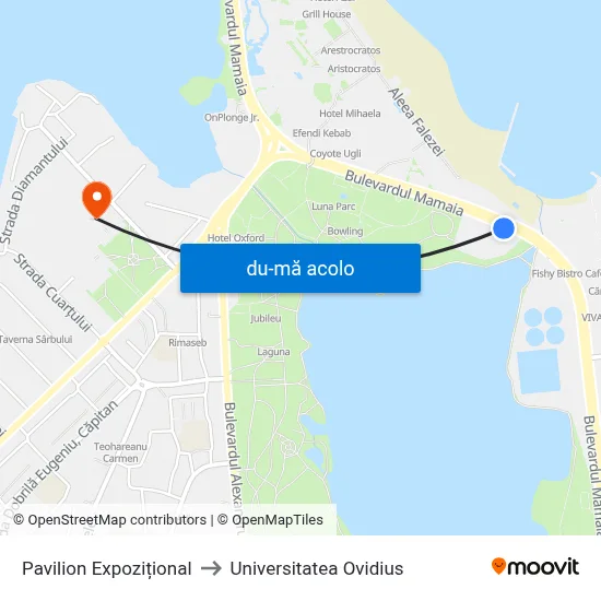 Harta de Pavilion Expozițional către Universitatea Ovidius