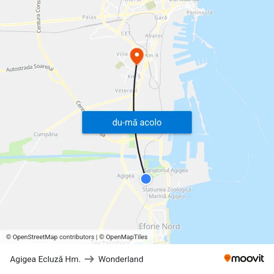 Harta de Agigea Ecluză Hm. către Wonderland