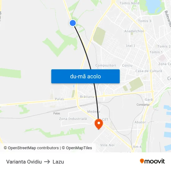 Harta de Varianta Ovidiu către Lazu