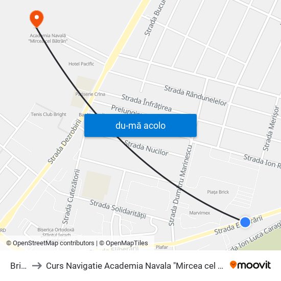 Harta de Brick către Curs Navigatie Academia Navala "Mircea cel Batran"