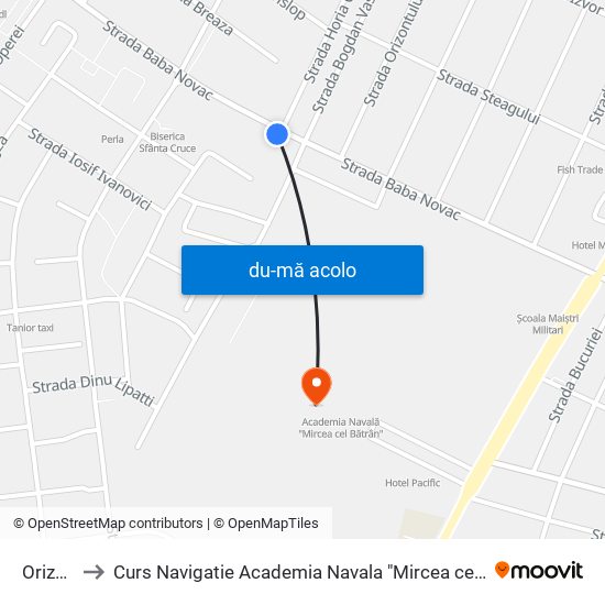 Harta de Orizont către Curs Navigatie Academia Navala "Mircea cel Batran"