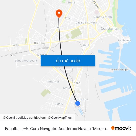 Harta de Facultativă către Curs Navigatie Academia Navala "Mircea cel Batran"